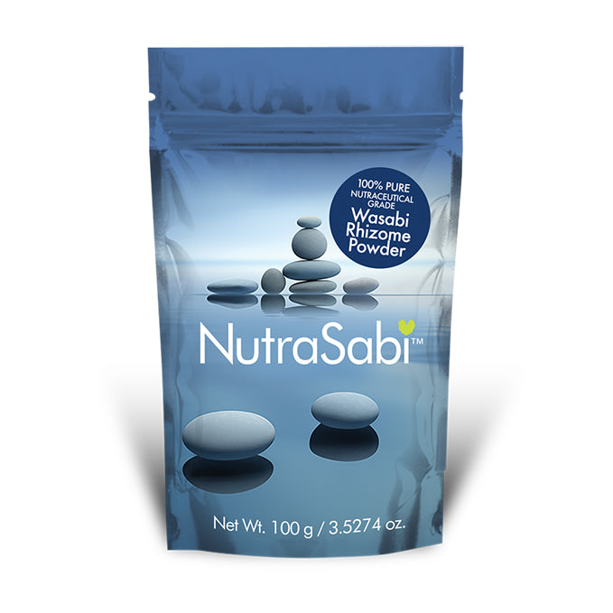 NutraSabi rhizome powder 100g packaging on white background