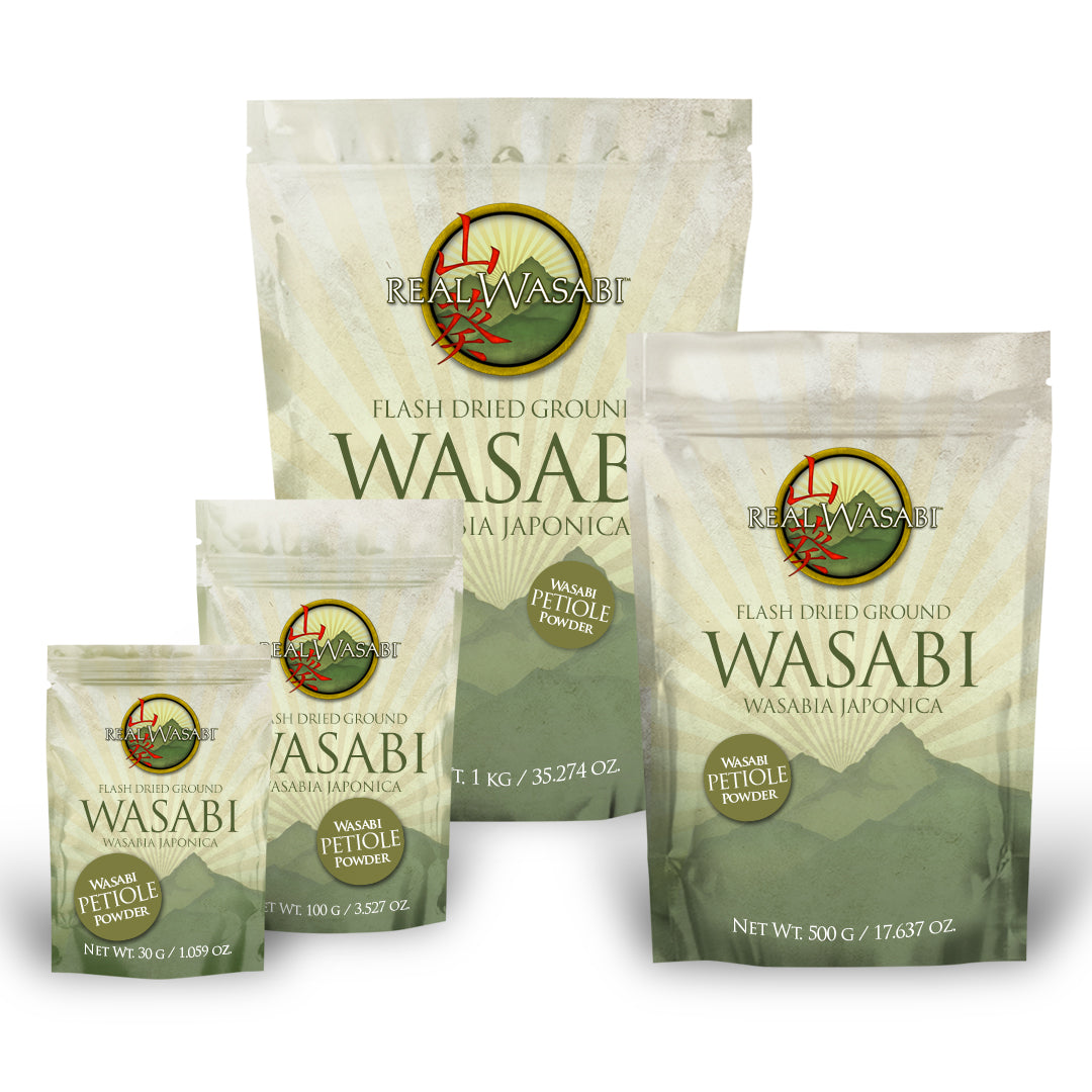 Real Wasabi Petiole (stem) wasabi powder in different size bags