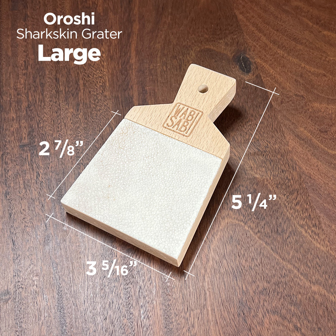 Large size oroshi shark skin grater with measurements