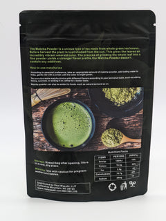 back of package of Ceremonial matcha tea