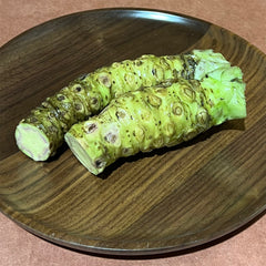 .5 lbs of fresh Wasabi rhizomes on wood plate