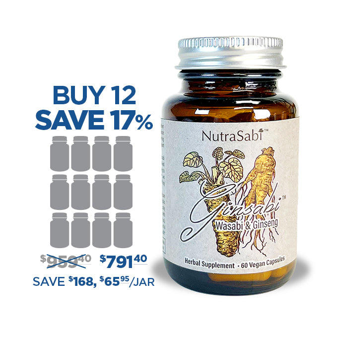 GinSabi® - Ginseng Root and Wasabi Rhizome Powder in Vegan Capsules