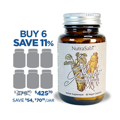 GinSabi® - Ginseng Root and Wasabi Rhizome Powder in Vegan Capsules