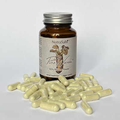 single jar of wasabi rhizome powder capsules 