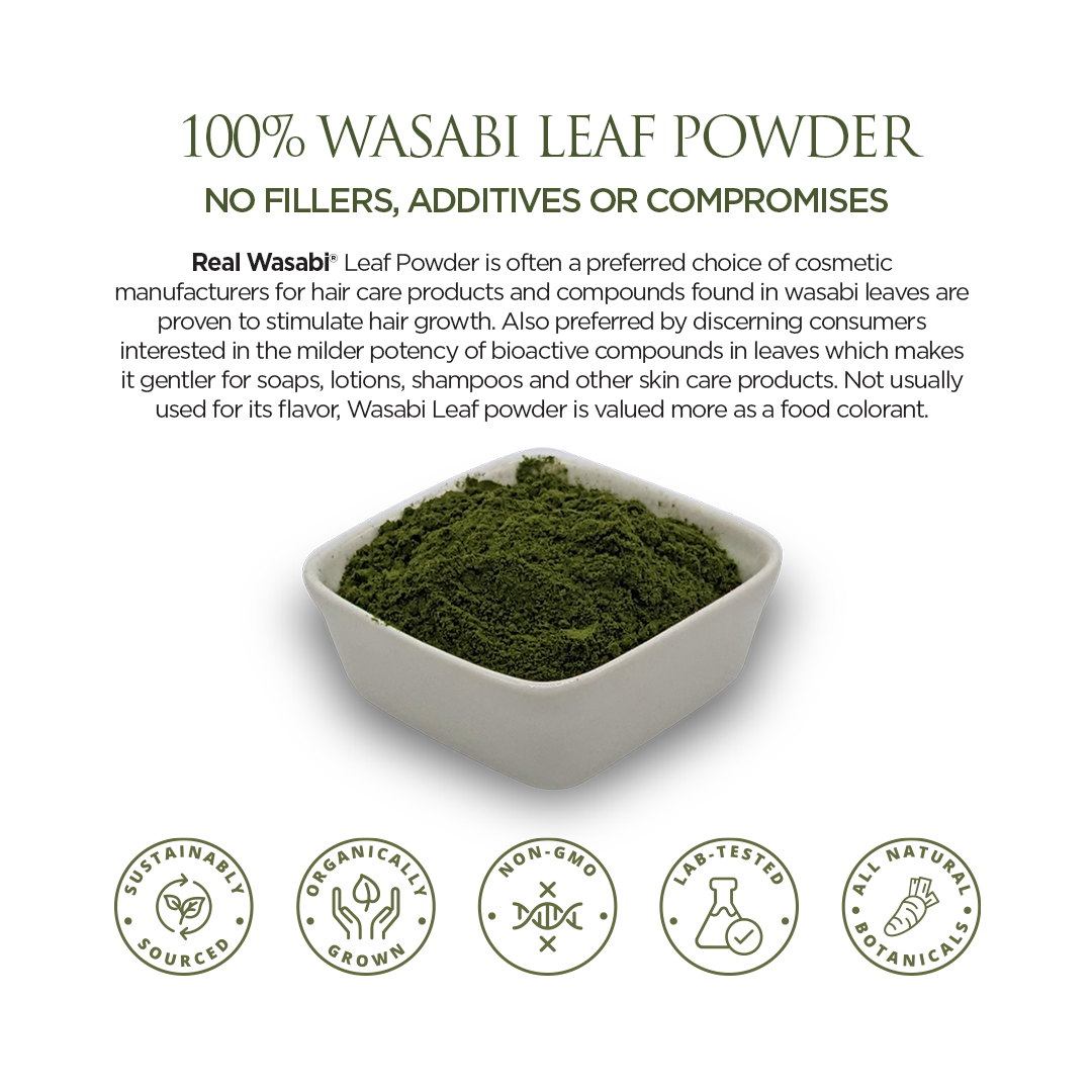 Real Wasabi® Leaf Powder | 100% Wasabia japonica | Authentic | Cosmetics