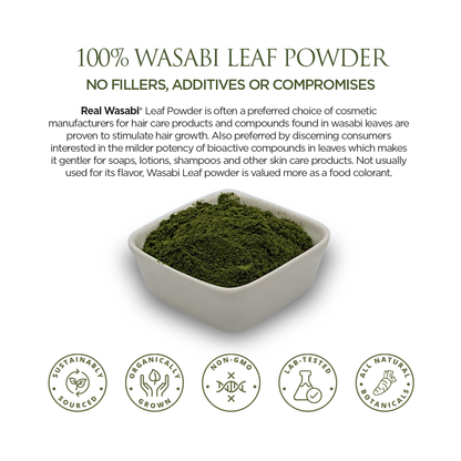 Real Wasabi® Leaf Powder | 100% Wasabia japonica | Authentic | Cosmetics