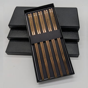 Japanese Style | Stainless Steel Chopsticks | Gift Set of Five Pair