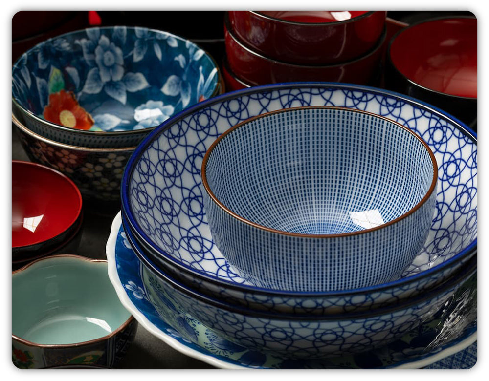 Assortment of Japanese bowls