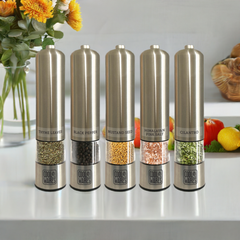 Stainless Steel Push Button Grinders for Fresh Herbs & Spices