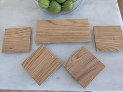 Hinoki cypress square plates and long tray