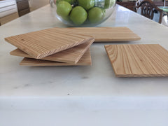 Hinoki cypress square plates