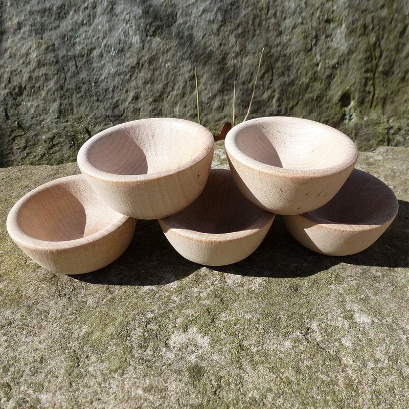 set of 5 wooden pinch bowls